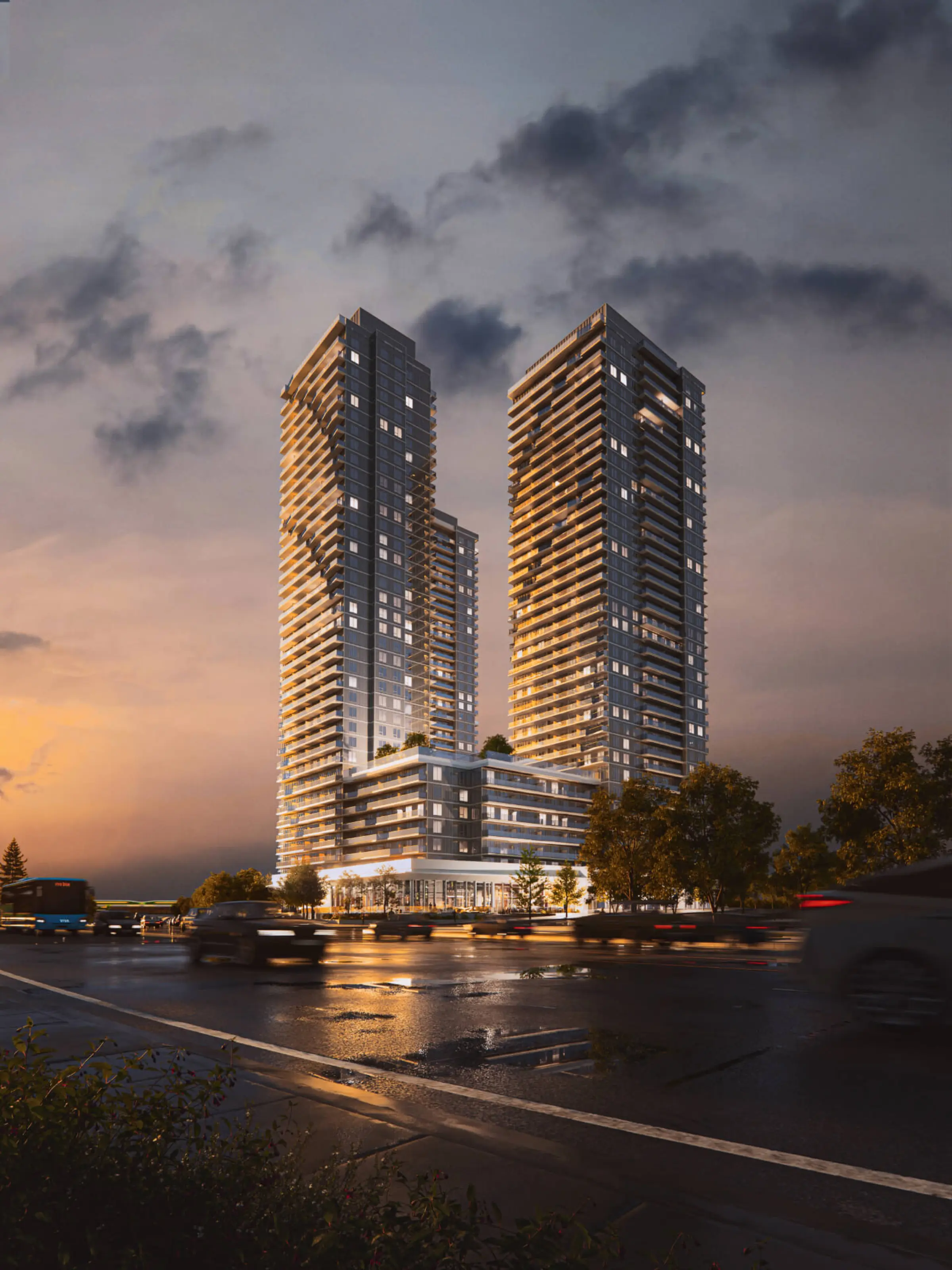 The first phase at Rose Garden Condos features a striking design inspired by rose petals.